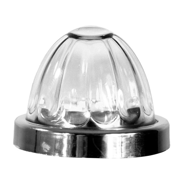 Small Watermelon Style Dual Function Light With Red LED & Clear Glass Lens By Legendary