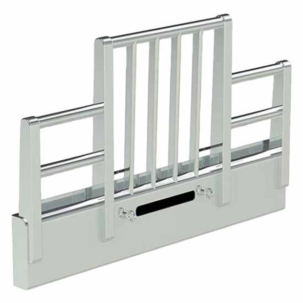 Herd Texas Grille Guard Bumper 4 Vertical Posts W/ Auxiliary Tow Mount, Eyebolts, Light Mounting Tabs - Mirror Polish Finish  For Peterbilt 378, 379 SFA