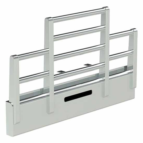 Herd Texas Grille Guard Horizontal Posts With Slam Latch, Eyebolts, Lift Assist,,2 - 6 Inch Oval Clear Turn Signal Lights, Row Of 2 Inch Round Lights, Radar Cutout For Peterbilt 367, 388, 389, 589 SFA