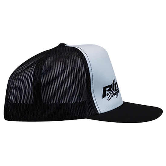 BigStrappin' Flatbill Trucker - White/Black