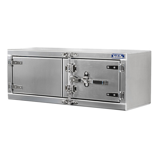 Aluminum Underbody Toolbox 18” x 18” x 48” with Dual Barn Doors and Cam Lock