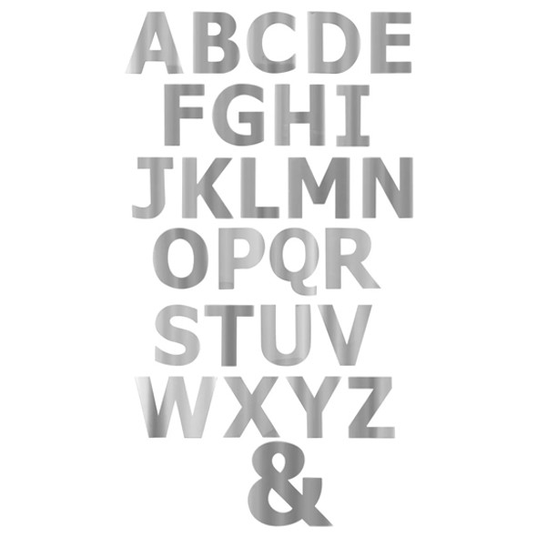 Letter “B” Cutout Accents - 3 Inch Stainless Steel Tape Mount