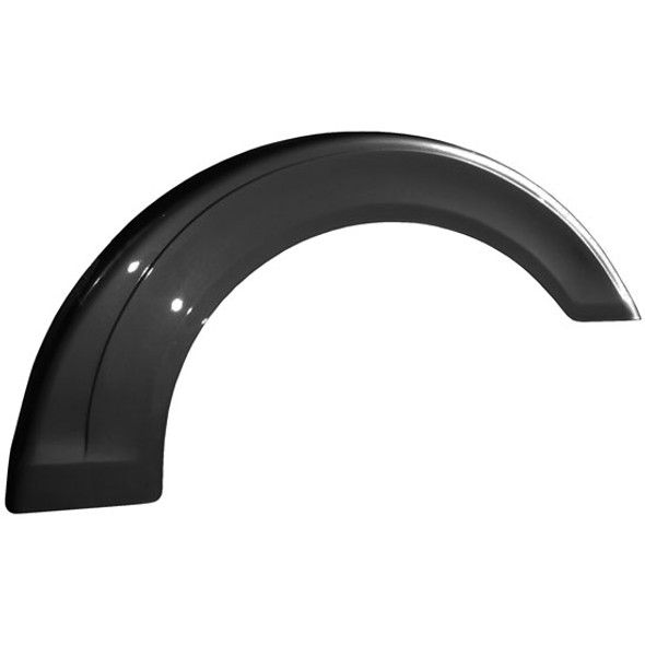 Fiberglass Black Ribbed Front Fender - Passenger Side For Peterbilt 379