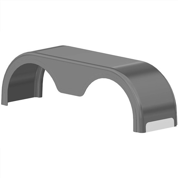 Gray Gel Coat Low Back Cut Tandem Fender - Driver Side