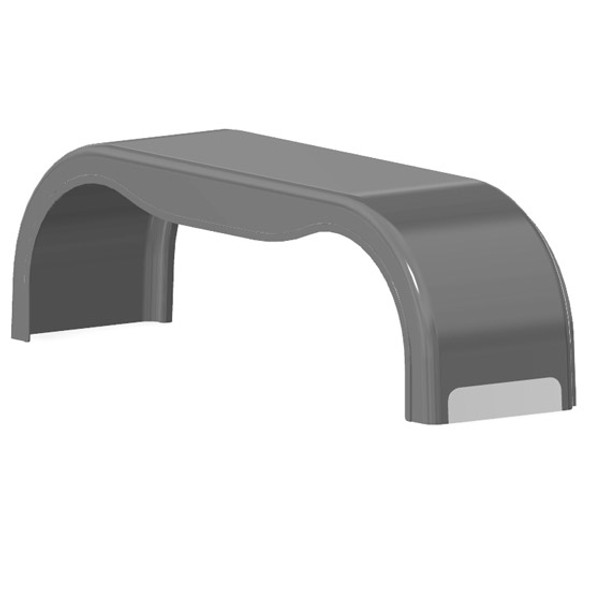 Fiberglass Gray 101.5 Inch Full Fender Only - Driver Side