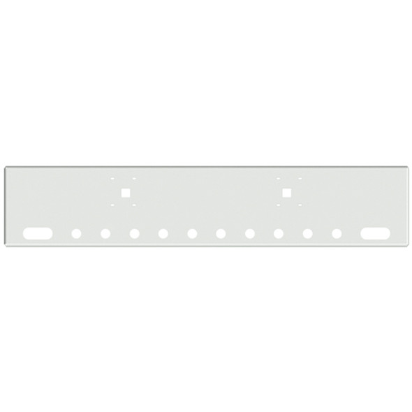 18-Inch Chrome Boxed End Bumper for International 9900I (2000 - 2010), 9900IX (2000 - 2011), With 2 Tow, 2 Oval Light & 10 Round 2” Light Holes