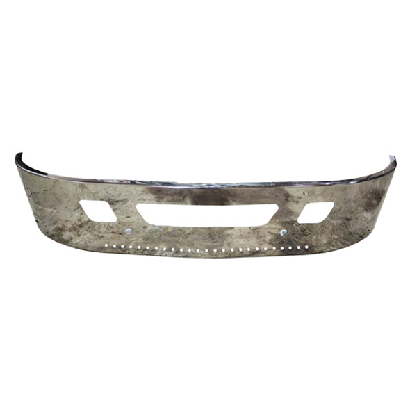 International Dura Star 1200, 4300, 4400, Transtar 8600 16 Inch Chrome SBA Bumper W/ Tow, Vent & 25 Rnd 3/4 Inch Light Holes