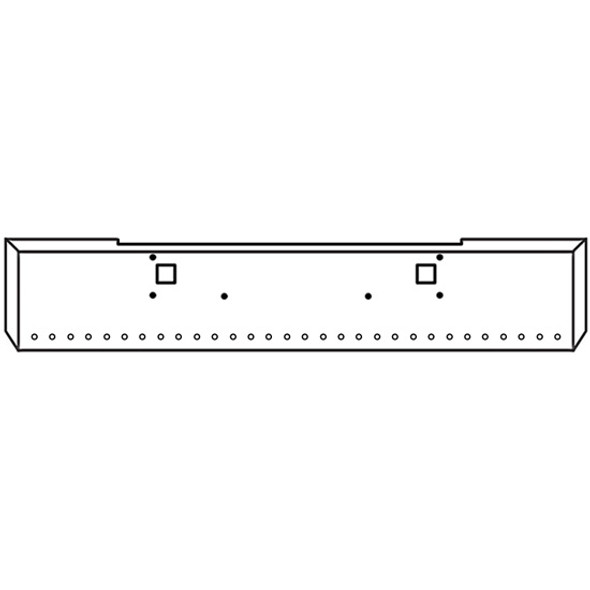 Kenworth W900B, W900 L20 Inch Chrome American Eagle Square End Bumper W/ Tow & 30 Rnd 3/4 Inch Light Holes