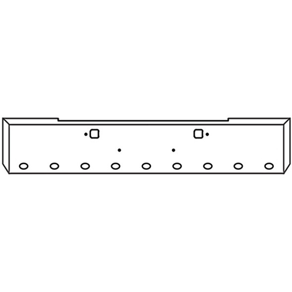 Kenworth W900B 20 Inch Chrome Texas Boxed End Bumper W/ Tow & 9 M3 - P3 Light Holes