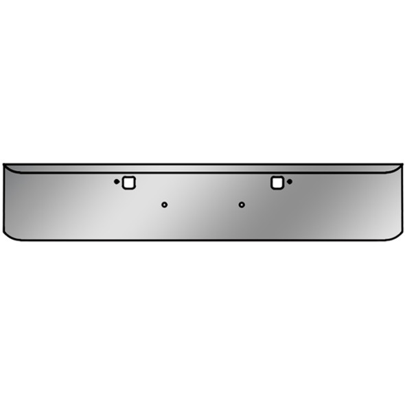 BESTfit Stainless Steel 20 Inch Texas Bumper, 11 Gauge W/ Hand Formed Ends, Mounting & Tow Holes For Kenworth W990