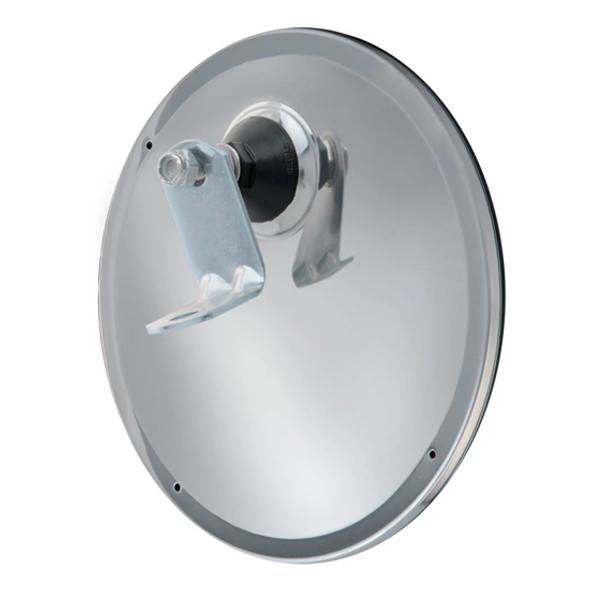 7.5 Inch Round Convex Mirror with Offset Mount and J Bracket – Stainless Steel