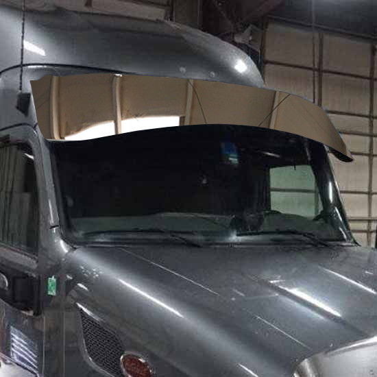 Chrome Shop Mafia 17.5 Inch Stainless Steel Curve Drop Visor For Peterbilt 567 & 579