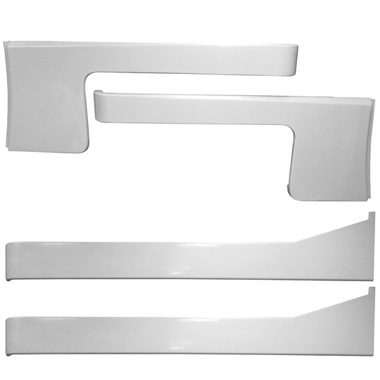 Chrome Shop Mafia Stainless Steel 7 X 63 Inch Cab-Cowl & Sleeper Panel W/ Extenders, Short Wrap - Blank For Peterbilt 389 Glider