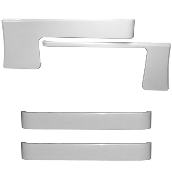 Chrome Shop Mafia 5 & 1 X48 Inch Stainless Steel Cab-Cowl & Sleeper Panels W/ Full Wrap - Blank For Peterbilt 389, 2011-2017