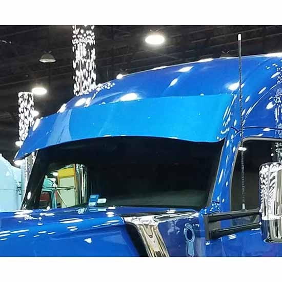 Chrome Shop Mafia Aluminum 18.5 Inch Curved Visor W/ 5 Rnd 3/4 Inch Light Holes For Kenworth T680NG W/ Wind Vanes