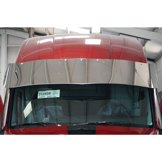 Chrome Shop Mafia 304 Stainless 17.5 Inch Pointed Visor W/ 5 Rnd 3/4 Inch Light Holes For Kenworth T680NG