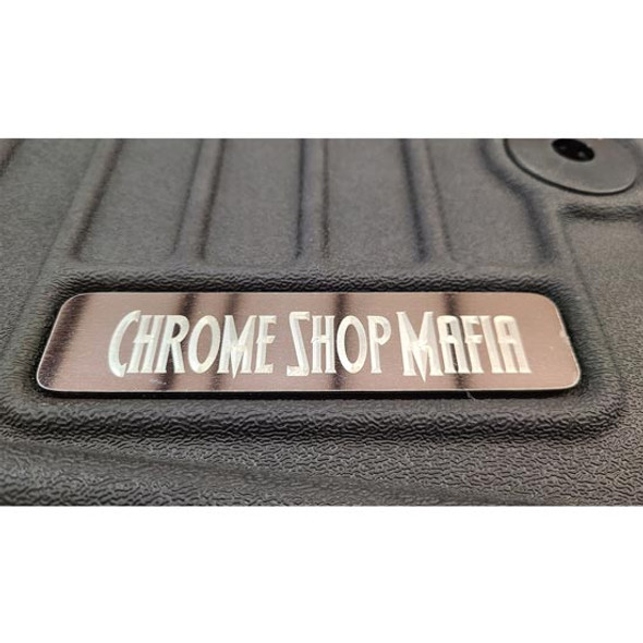 Black Floorboard Liner Set W/ Stainless Steel Chrome Shop Mafia Logo For Kenworth W900, T660, T800 W/ Automatic Transmission
