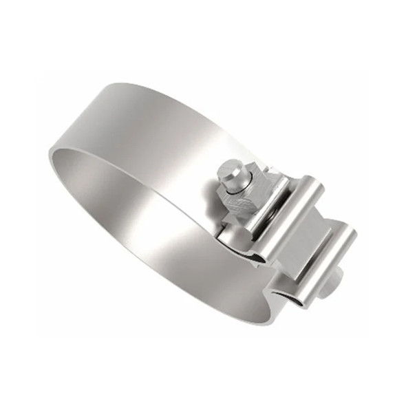BESTfit 7 Inch Polished Stainless Steel Exhaust Band Clamp - 1.25 Inch Wide
