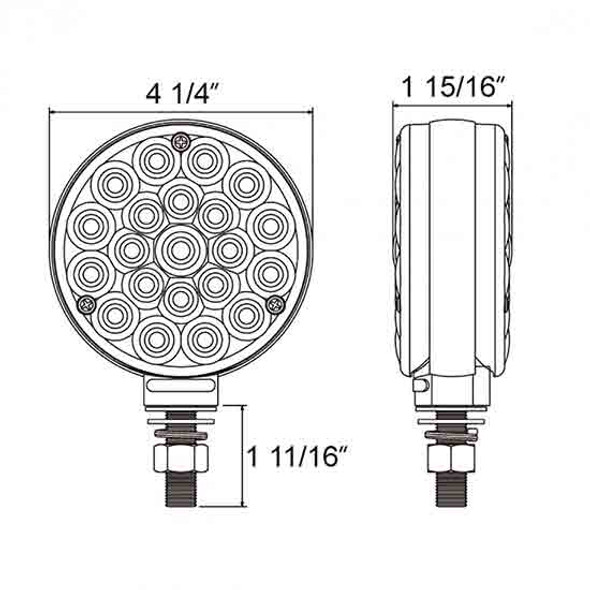 Double Face Amber/Red LED Clear Lens Turn Signal Light