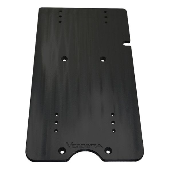 Vendetta Black PC Billet Seat Base Adapter - Drilled For Air Fitting For Kenworth