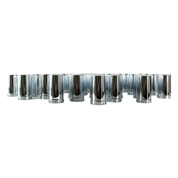TPHD 33mm Chrome Flat Top Thread On Nut Covers - 60 Pack