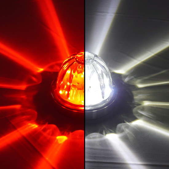 Legendary Extreme Large Glass Watermelon Red/Cool White LED Clear Lens - Dual Function W/ Aluminum Bezel - Each