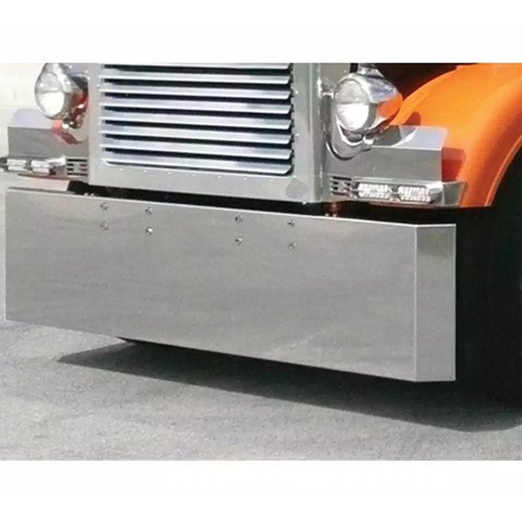 Peterbilt 359 22 Inch Stainless Steel Standard Mitered End Bumper Peterbilt 359 22 Inch Stainless Steel Standard Mitered End Bumper