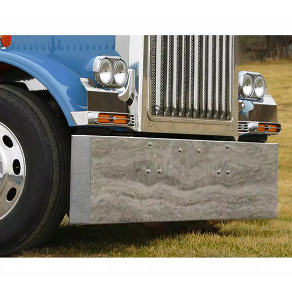 Peterbilt 379 22 Inch Stainless Steel Standard Mitered End Bumper Peterbilt 379 22 Inch Stainless Steel Standard Mitered End Bumper