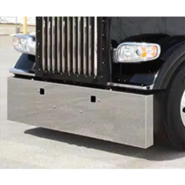Peterbilt 389 22 Inch Stainless Steel Standard Boxed End Bumper With Tow Hole Peterbilt 389 22 Inch Stainless Steel Standard Boxed End Bumper With Tow Hole