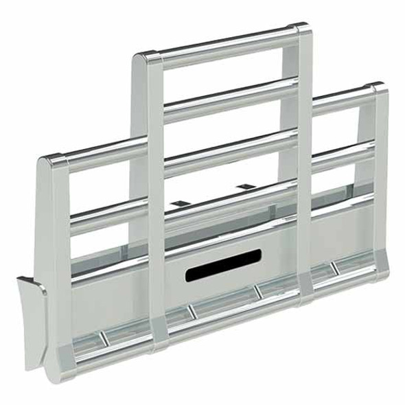 Peterbilt Herd Super Road Truck Guard With Horizontal Tubes, Slam Latch, Lift Assist, 2 Inch Rnd Lights & Lower Rake