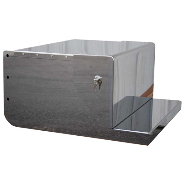 304 Stainless Steel OE Style Tool Box with Rounded Corners & Lock for Peterbilt 378 and 379 304 Stainless Steel OE Style Tool Box with Rounded Corners & Lock for Peterbilt 378 and 379