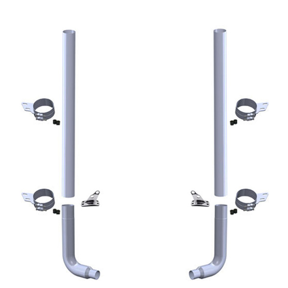 Peterbilt 379 & 389 Glider 7 X 108 Inch Stove Top Exhaust Kit With 90 Degree Elbows