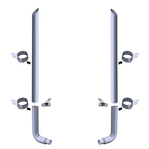 Peterbilt 7 X 108 Inch Slash Top Exhaust Kit With 90 Degree Elbows- Non DPF