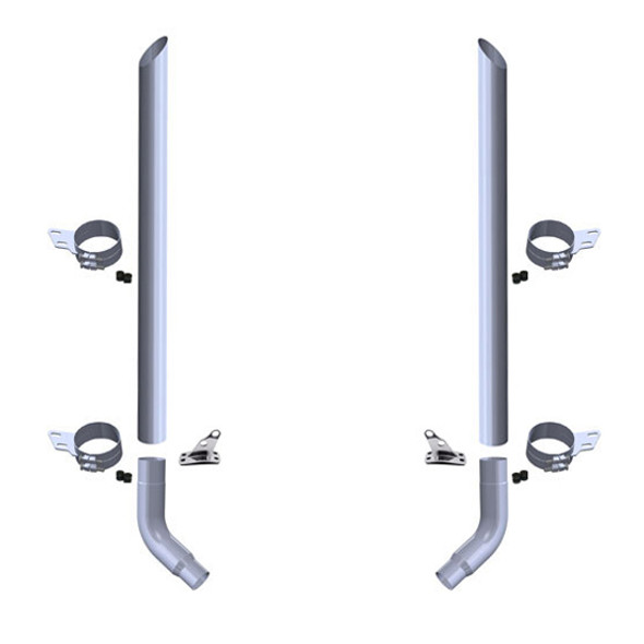 Peterbilt 379 & 389 Glider 8 X 96 Inch Slash Top Exhaust Kit With 60 Degree Elbows