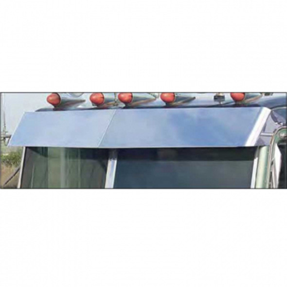 Stainless Steel Blind Mount Drop Visor Fits Peterbilt Flat Top Models