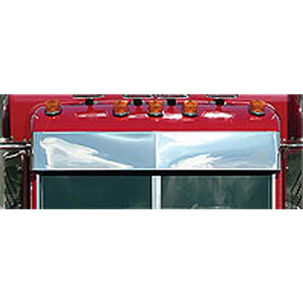 10.5 Inch Stainless Steel Blind Mount Darwin Visor Fits Peterbilt Flat Top With Door Mounted Mirrors