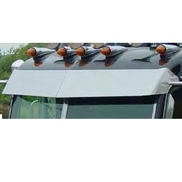 Peterbilt Ultra Cab 11 Inch Stainless Steel Blind Mount Louvered Drop Visor