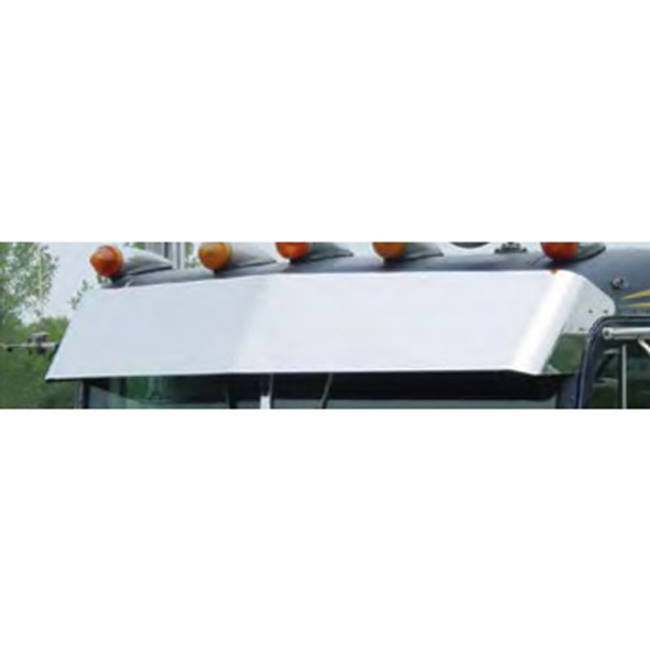 Peterbilt 1973+ 13 Inch Stainless Steel Blind Mount Drop Visor W/ 10 Front Button Lights - Amber LEDS / Amber Lens