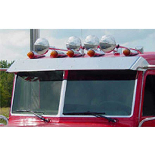 Peterbilt Flat Top 11 Inch Stainless Steel Factory Style Extended Visor