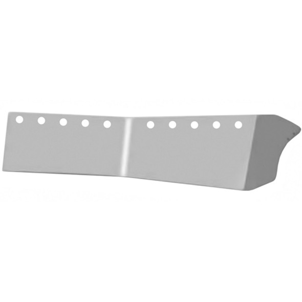 Peterbilt 579 18-Inch Stainless Steel Butterfly Drop Visor with 10 3/4-Inch Bulkhead Light Holes