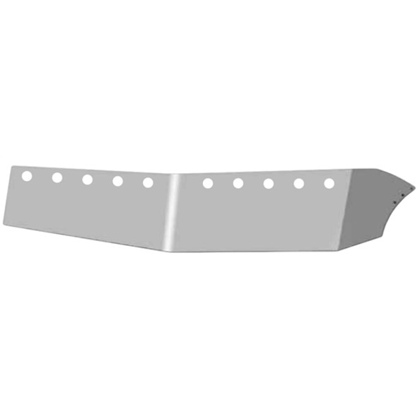 18-Inch Stainless Steel Gangster Drop Visor with 10 3/4-Inch Bulkhead Light Holes for Peterbilt 579