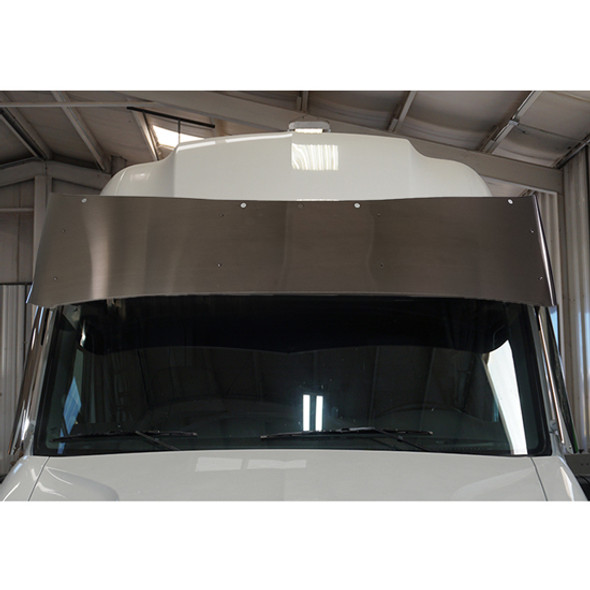 Peterbilt 579 Gen II W/ Wind Vanes 18.5 Inch Aluminum Curved Visor With 5 Rnd 3/4 Inch Light Holes By CSM