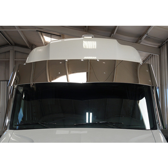 Peterbilt 579 Gen II 17.5 Inch Aluminum Pointed Visor With 5 Rnd 3/4 Inch Light Holes By CSM