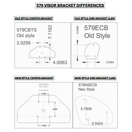 Peterbilt 579 Gen II 17.5 Inch Aluminum Pointed Visor With 5 Rnd 3/4 Inch Light Holes By CSM