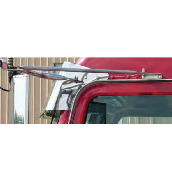 Peterbilt Stainless Steel Blind Mount Darwin Bowtie Visor