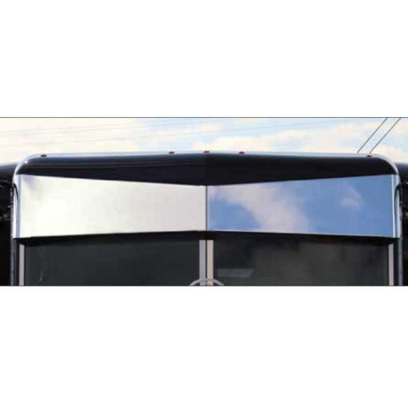Peterbilt Ultra Cab & Flat Top 11 Inch Stainless Steel Post Mount Darwin Top Tie Drop Visor