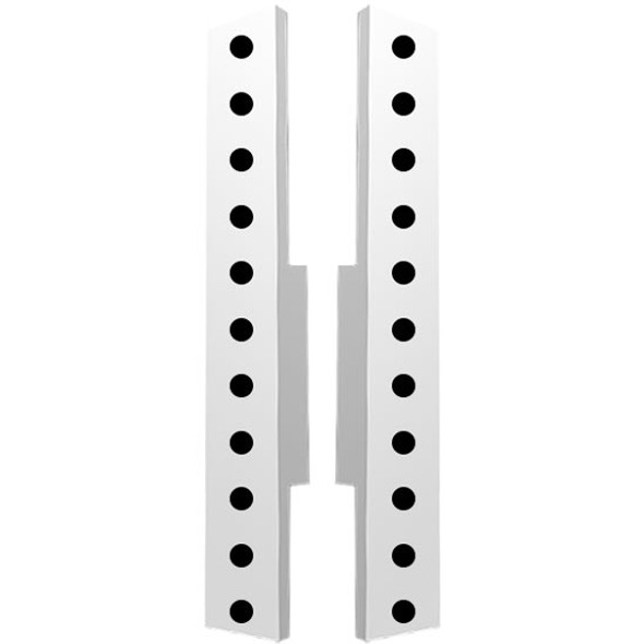Valley Chrome Stainless Steel Air Cleaner Panels with Light Holes for Peterbilt 378/379 with Vortox Air Cleaners