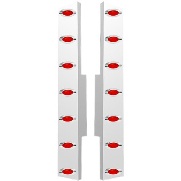 Rear Air Cleaner Light Box Kit with 7 Red Elite Mini LED Lights for Peterbilt 377, 378, & 379 With Vortox Air Cleaner
