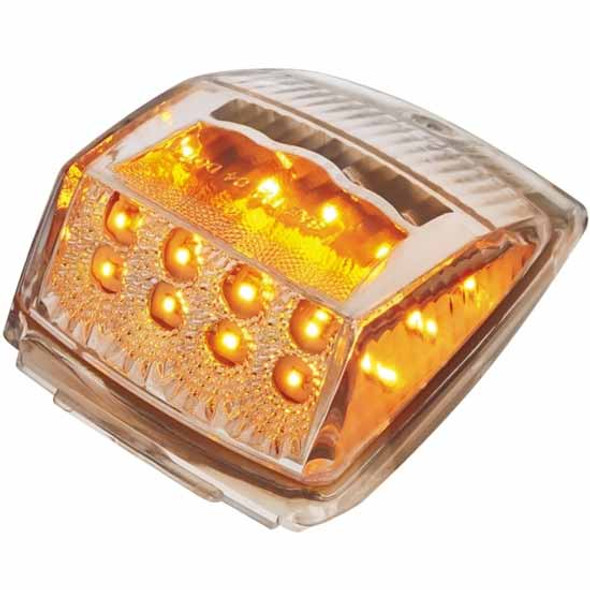 Amber LED Cab Light Square 17 Diode W/ Clear Lens & Reflector - Sold Each