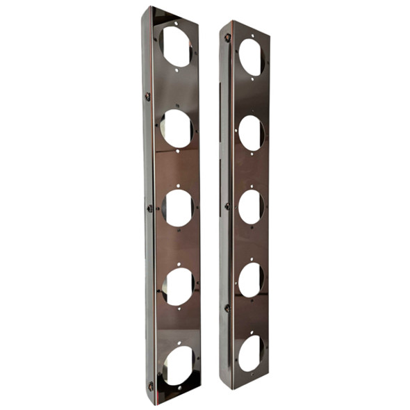 304 Stainless Steel Rear Air Cleaner Strap-Mount Bracket with Five Watermelon Light Holes for Peterbilt 589
